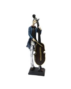 Decorative statue, porcelain, blue/grey, 7x7xH30 cm