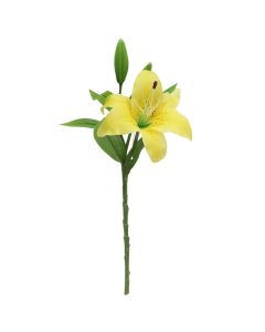 Artificial flower, Lily, plastic, yellow, 38 cm