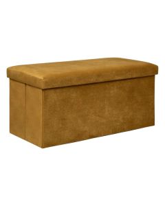 Folding pouffe, Lilou, mdf/textile, mustard, 76x38xH38 cm