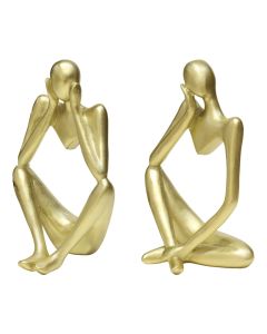Decorative object, polyresin, golden, 10x9.5xH17 cm