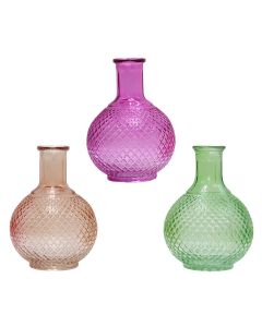 Vazo dekorative, qelq, të ndryshme, Ø13.5xH18.5 cm