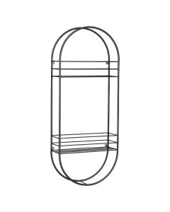 Decorative shelf, Andreas, with hanging, metal, black, 21x11xH75 cm