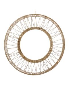Pasqyrë dekorative, Ludy, xham/jute, kafe, Ø70 cm