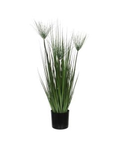 Artificial flower, Papyrus, in pot, plastic, green, Ø12.5xH76 cm