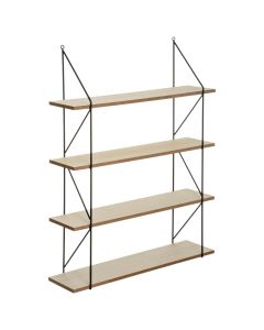 Raft muri,  Iris,  4 nivele,  Mdf/metal,  e zezë/kafe 60x16.8xH91.4 cm