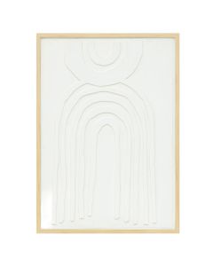 Dekorues muri, Bobby, me reliev, dru/polister/Mdf, e bardhë/bezhë, 50x3.6xH70 cm