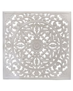 Dekorues muri, druri, e bardhë, 90xH90 cm