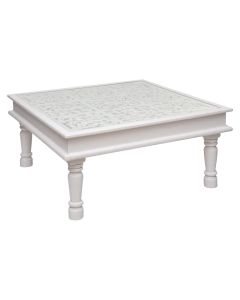 Middle table, wooden, white, 90x90xH45cm