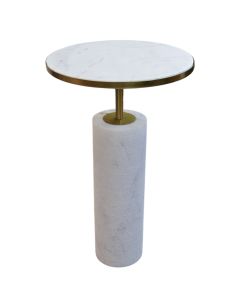 Tavolinë anësore , metal/mermer, floriri/e zezë, 30x30xH58 cm