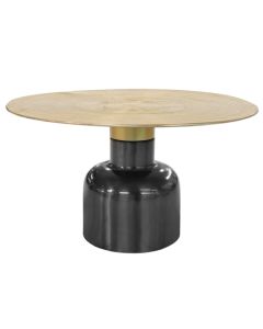 Side table, metal, black/gold, 80x80xH45
