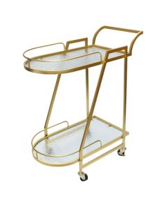 Side table ''Belea'', metal/glass, golden/transparent, 79x37xH83 cm