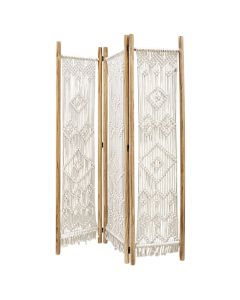 Room screen divider ''Inoue'', MDF, brown/white, 39x167 cm