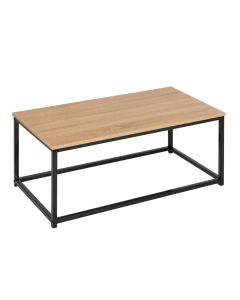 Middle table, metal structure, melamine top, black/brown, 90x48xH40 cm