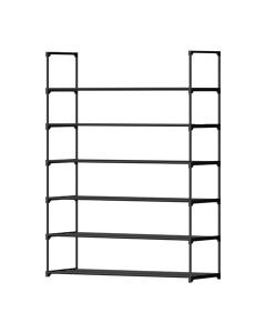 Shoe rack, 6 levels, metal/PP, black, 92x29xH120.5 cm