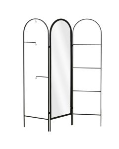 Room divider, metal, black, 137x8.5xH170 cm