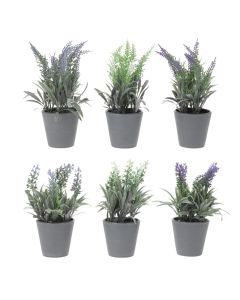 Lule artificiale, Lavander, në vazo, plastike, jeshile/lejla, Ø10xH20 cm