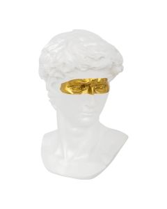 Decorative statue, David, polyresin, white/golden, 16x14xH24 cm