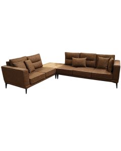 Corner sofa, Desert, right, textile upholstery, beige, 207x82xH95 cm; 93x42xH93 cm; 144x82xH95 cm