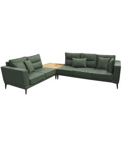 Corner sofa, Desert, left, textile upholstery, green, 207x82xH95 cm; 93x42xH93 cm; 144x82xH95 cm