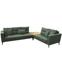 Corner sofa, Desert, right, textile upholstery, green, 207x82xH95 cm; 93x42xH93 cm; 144x82xH95 cm