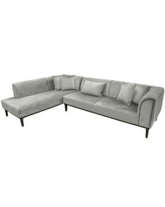 Corner Sofa, Pierro, left, textile upholstery, grey, (205+202)x76xH91 cm