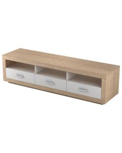 TV Unit, Chat 3, melamine, white/sonoma, 173x45xH45 cm
