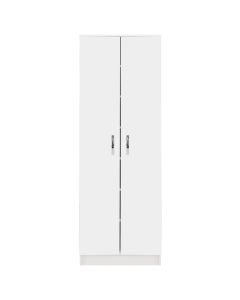 Shoe cabinet, melamine, with 6 shelves, white, 60x32xH192 cm