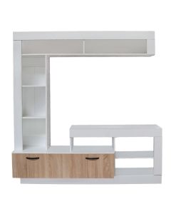 TV stand, melamine, white/sonoma, 170x42xH170 cm