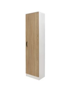 Shoe cabinet, melamine, with 6 shelves, white/sonoma, 45x33xH192 cm