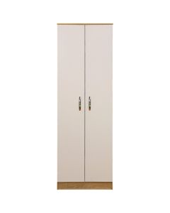 Shoe cabinet, melamine, with 6 shelves, sonoma/white, 60x32xH192 cm