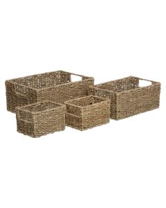 Set kuti organizimi ''Basketry'' në material kallam ngjyrë kafe, 4 copë.