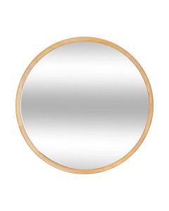 Decorative mirror, Kim, wooden, natural, Ø55 cm