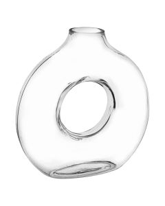 Decorative vase, Circle, glass, transparent, 24.5x8.5xH25.5 cm