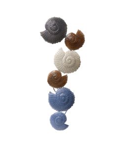 Dekorues muri, Shell, metalike, blu/e bardhë/kafe, 42x4xH104 cm