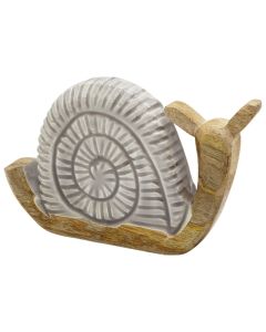 Decorative object, Snail, mango wood, assorted, 21x3xH12.5 cm
