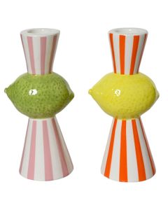 Candle holder, Lemon, ceramic, assorted, 6.8x5.6xH14.2cm