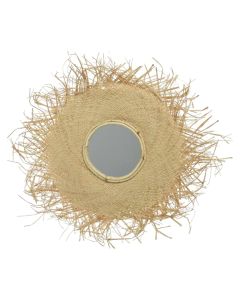 Decorative mirror, glass, natural, Ø48 cm