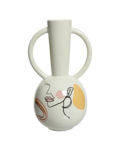 Vazo dekorative, Porcelan, Shumëngjyrëshe, 13x11xH22.5 cm