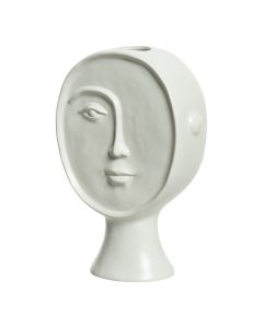 Vazo dekorative, Face, Porcelan, E bardhë, 6.5x16.10xH23.20 cm
