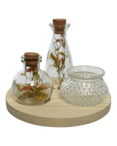 Objekt dekorativ, Druri/qelq, Transparente/Druri, Ø18xH35 cm