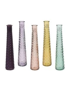 Decorative vase, glass, assorted, Ø7xH32 cm
