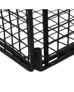 Decorative basket, metal/wooden, black/brown 34x22xH27 cm