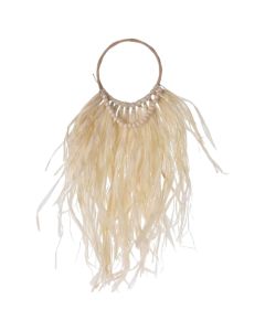 Wall decoration, bamboo, white, H60 x W30 cm