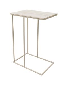 Side table, iron, mdf, beige, H58 x L40 x W26 cm