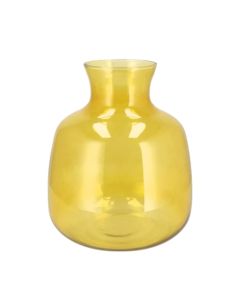Decorative vase, glass, yellow, 16x16xH19 cm