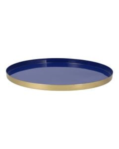 Decorative tray, metal, blue, 40x40xH2 cm