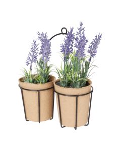 Lule artificiale, Lavender, plastike, kafe/e zezë/lejla, 8x16xH22 cm