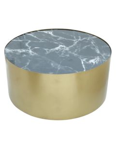 Coffee table, metal, golden, 90x90xH40 cm