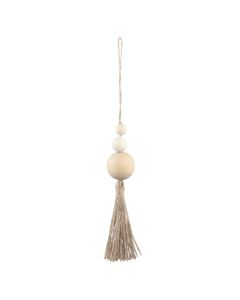 Decorative pendant, wooden, white, 16 cm