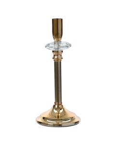 Candle Holder, metal, golden, Ø10xH24 cm